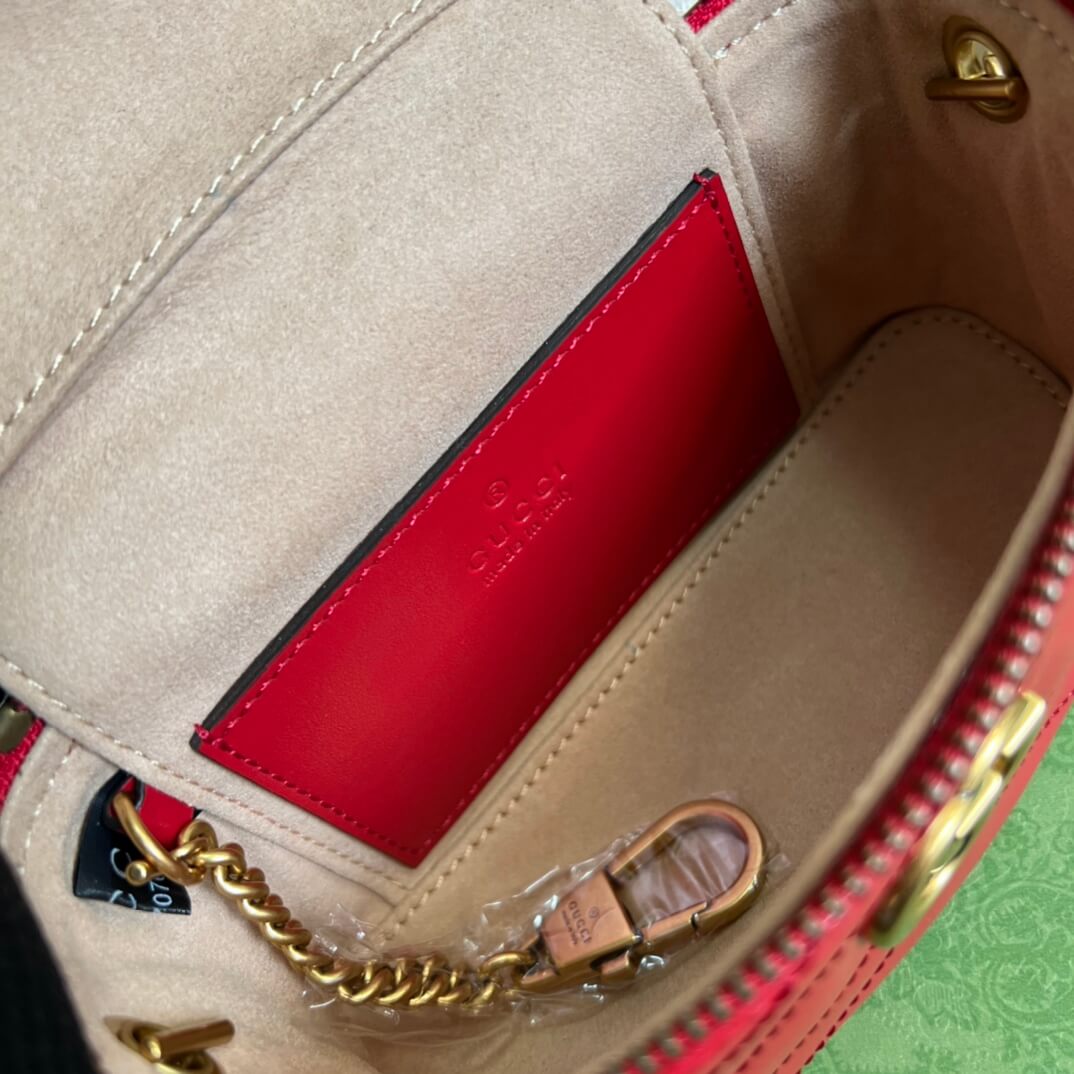 gc 699515 mini bucket bag 16cm milk red