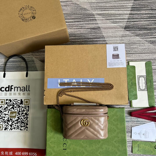 gc 699515 mini bucket bag 16cm milk tea color