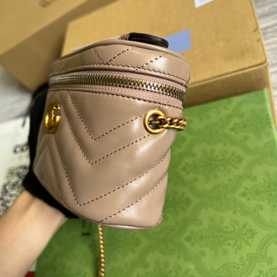 gc 699515 mini bucket bag 16cm milk tea color