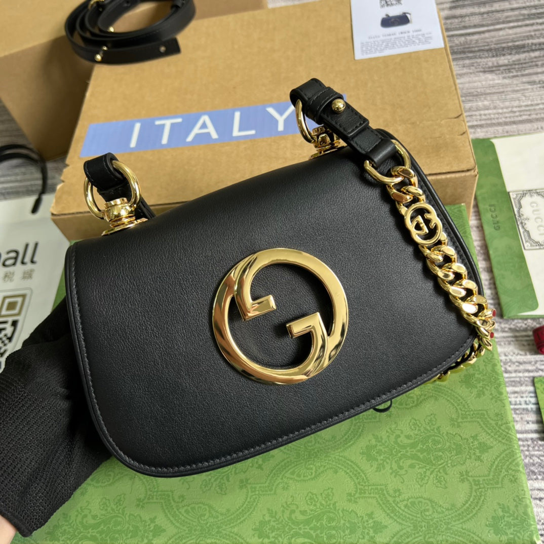 gc 724645 subaxillary bag 21cm black leather