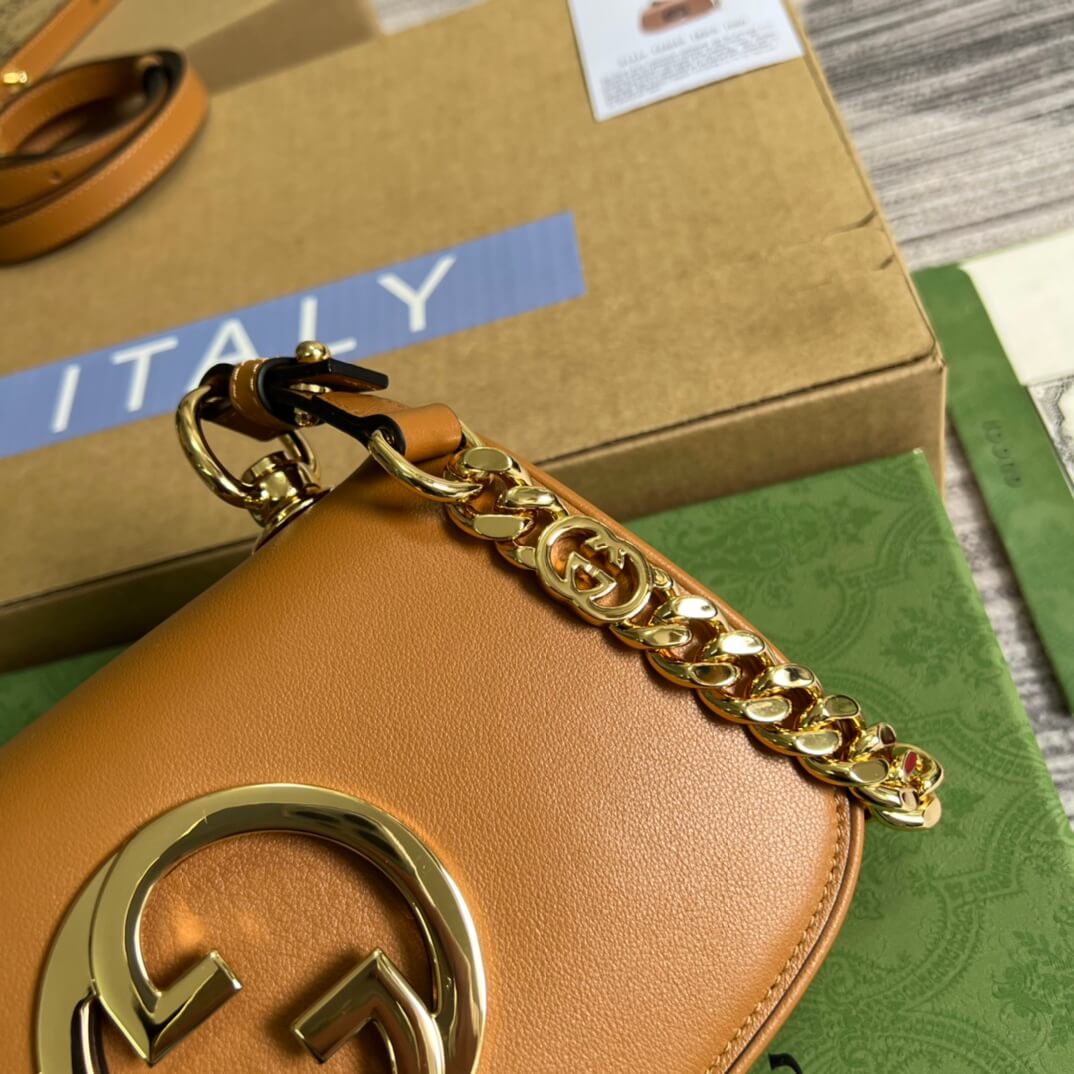 gc 724645 subaxillary bag 21cm brown leather