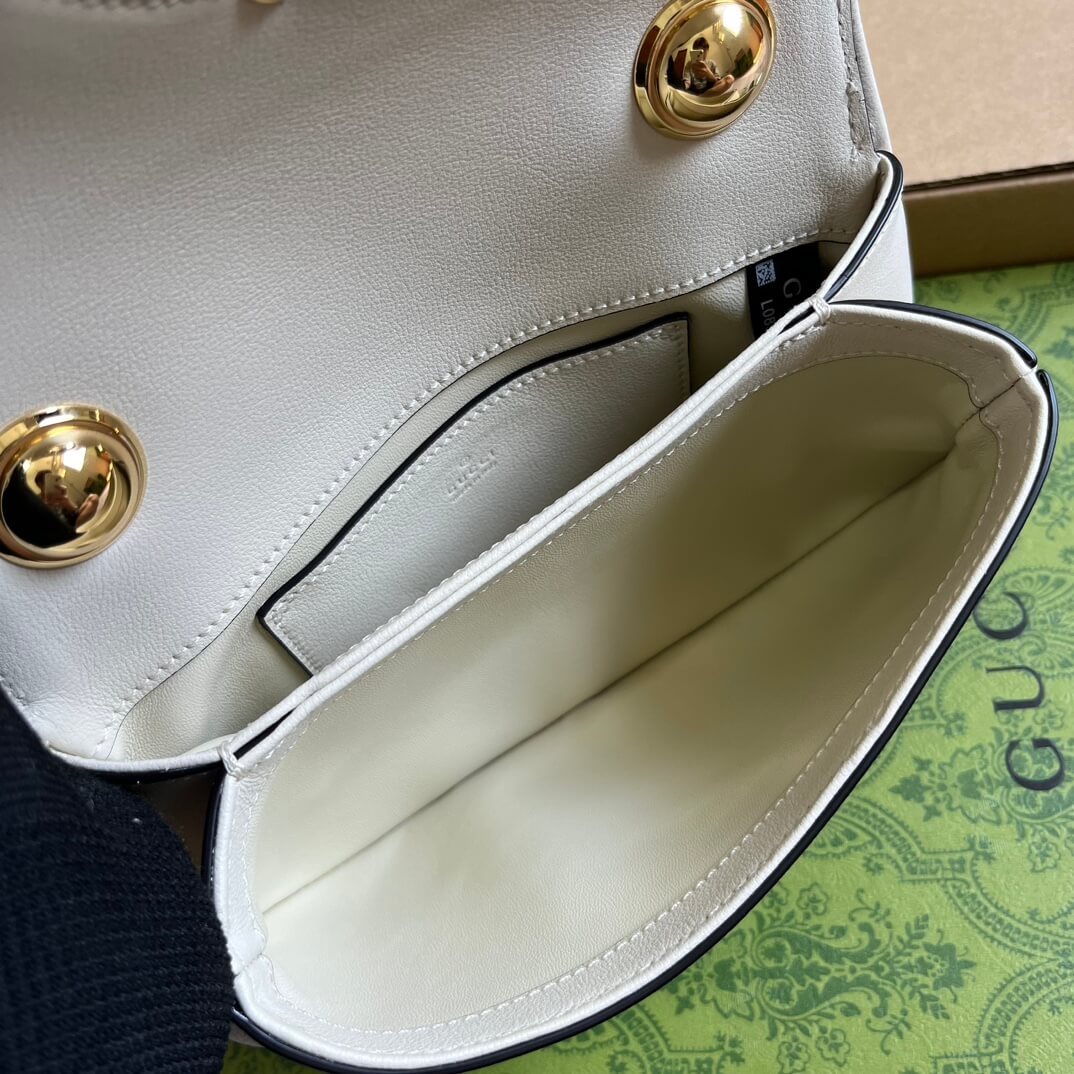 gc 724645 subaxillary bag 21cm white leather