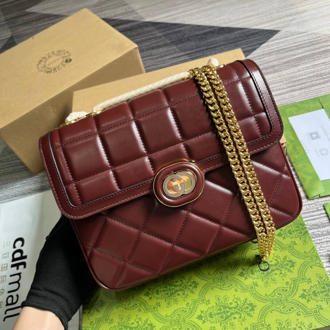 gc 740834 deco shoulder bag 25cm crimson