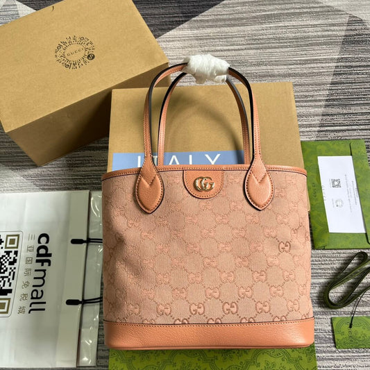 gc 742102 ophidia handbag 25cm pink skin free shipping