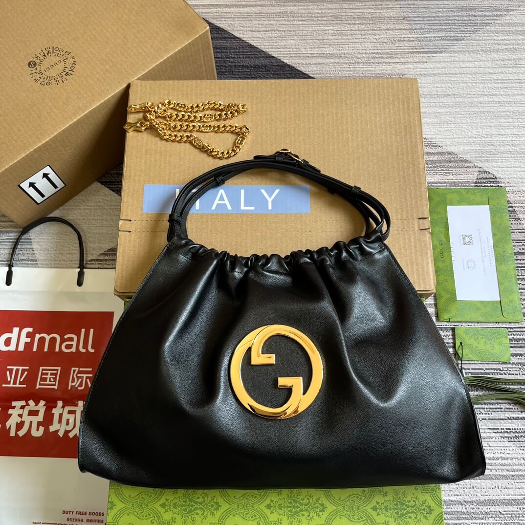 gc 747372 blondie handbag 43cm medium size black