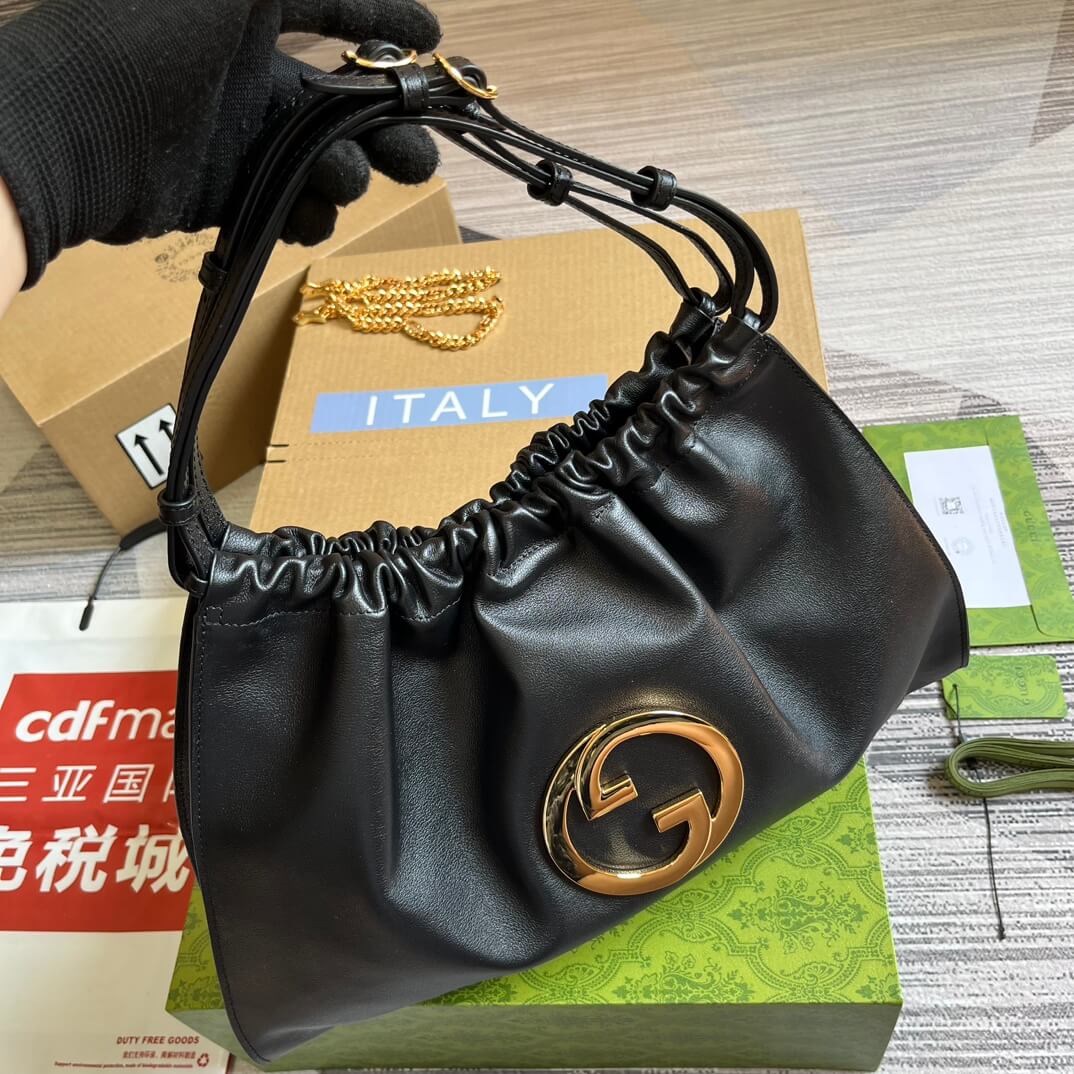 gc 747372 blondie handbag 43cm medium size black