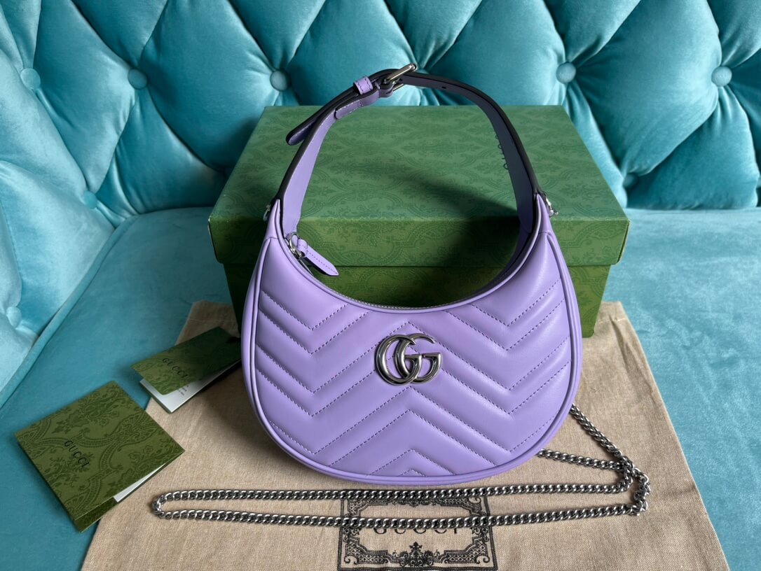 gc699514 mini handbag 21cm purple cowhide real leather