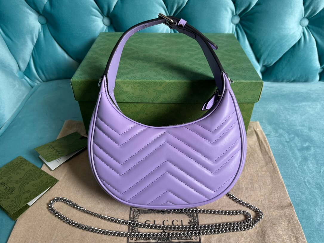 gc699514 mini handbag 21cm purple cowhide real leather