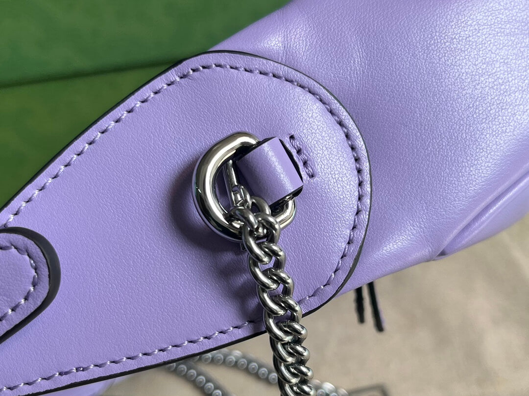 gc699514 mini handbag 21cm purple cowhide real leather