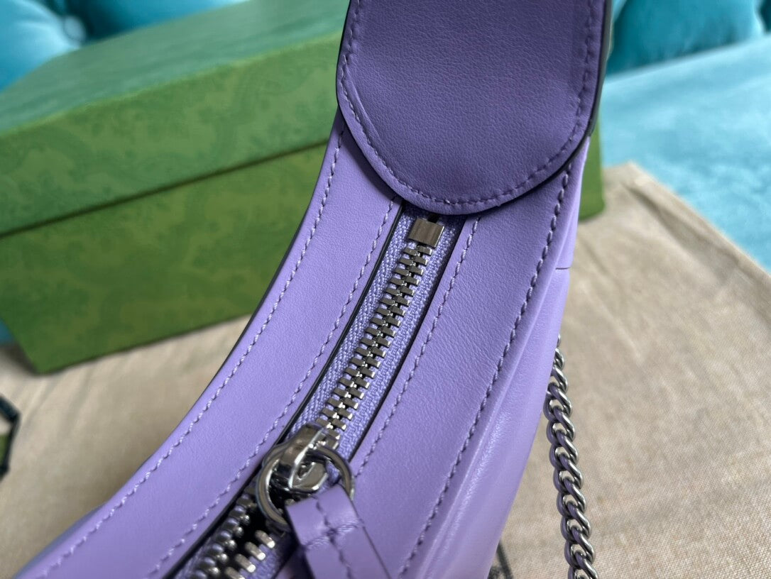 gc699514 mini handbag 21cm purple cowhide real leather