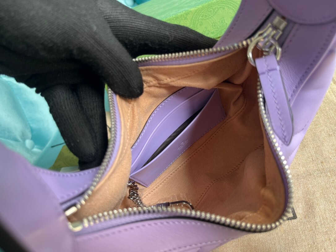 gc699514 mini handbag 21cm purple cowhide real leather