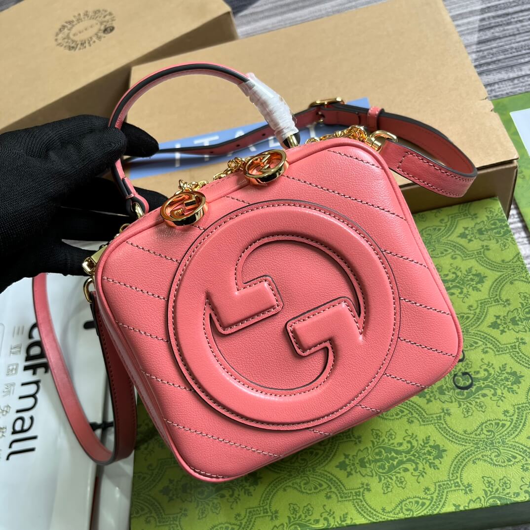 gc744434 blondie handbag 17cm rose pink leather free shipping