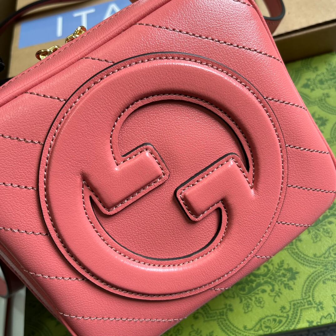 gc744434 blondie handbag 17cm rose pink leather free shipping