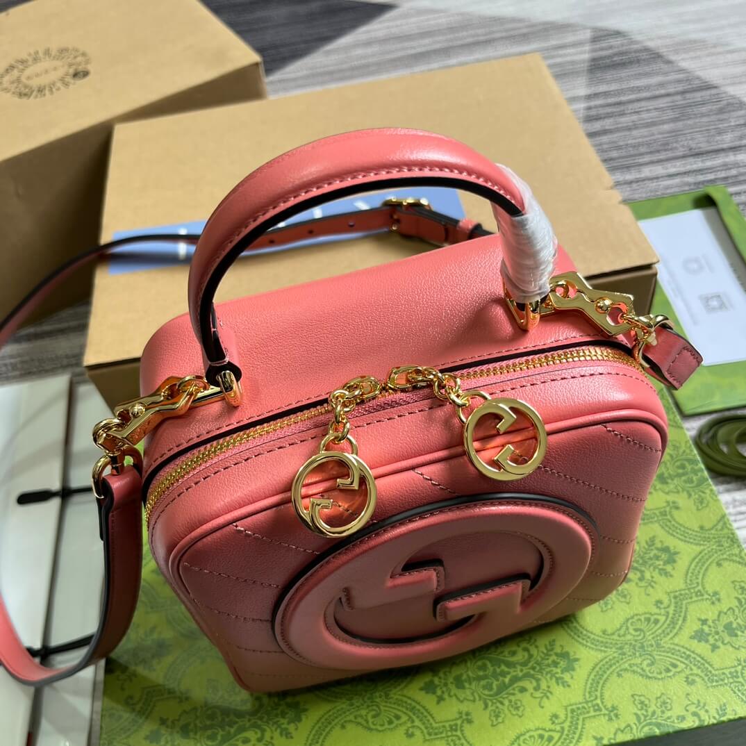 gc744434 blondie handbag 17cm rose pink leather free shipping