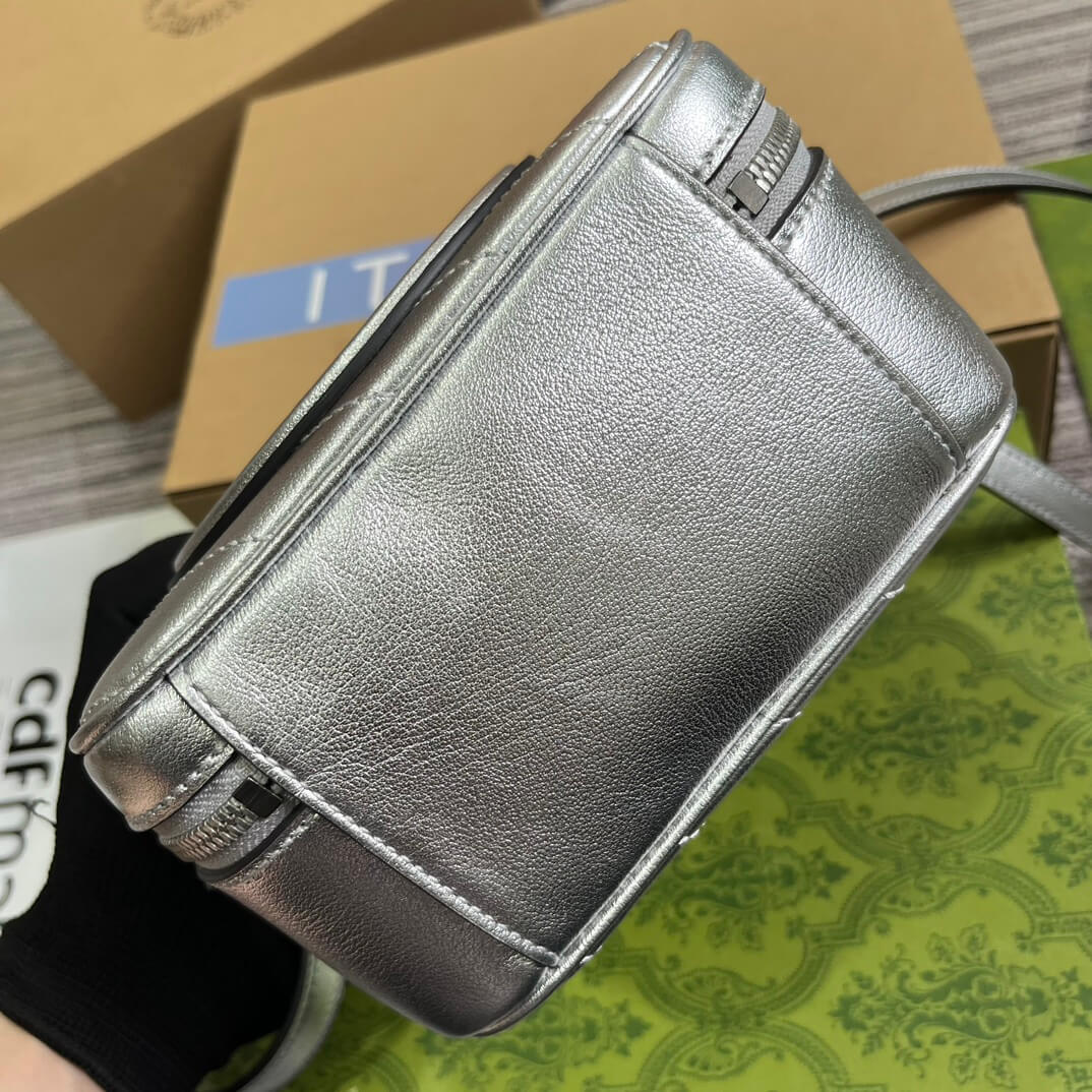 gc744434 blondie handbag 17cm silvery leather free shipping