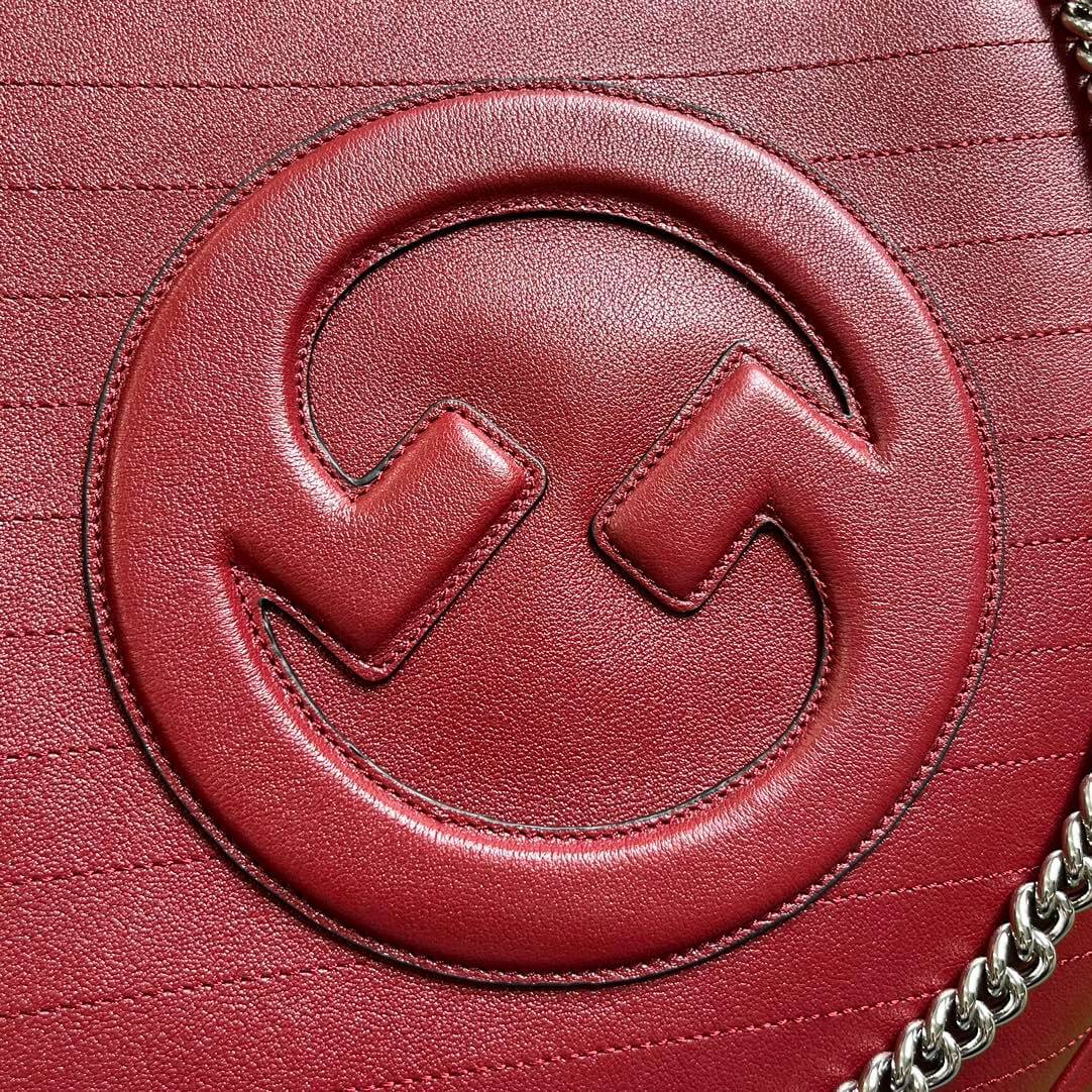 gc751516 blondie handbag 34 5cm red cowhide real leather