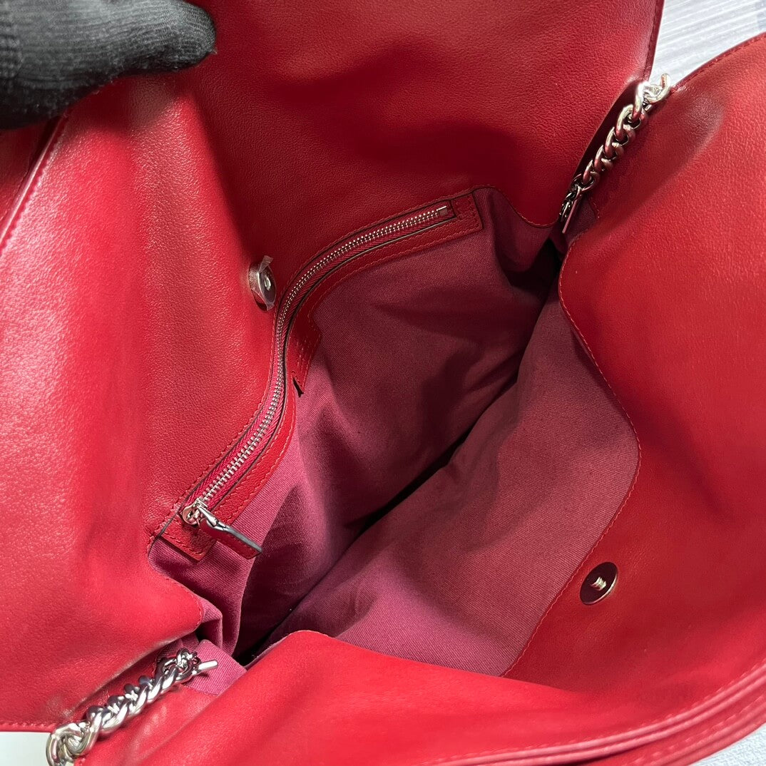 gc751516 blondie handbag 34 5cm red cowhide real leather