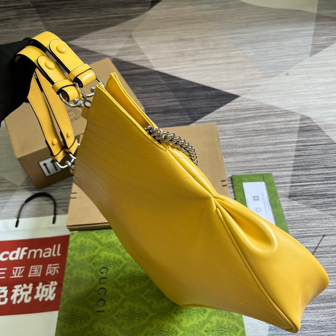 gc751516 blondie handbag 34 5cm yellow cowhide real leather