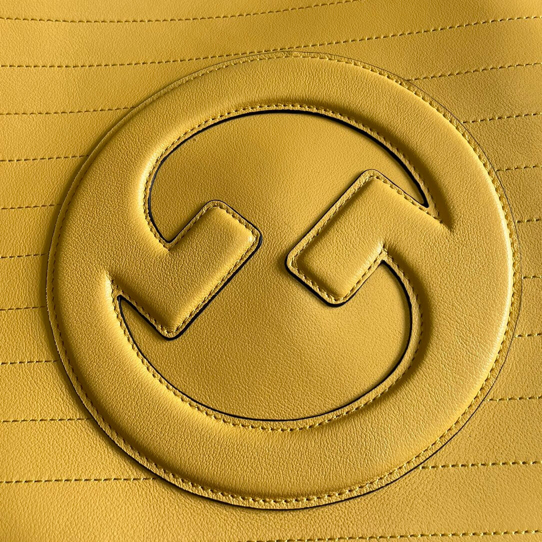 gc751516 blondie handbag 34 5cm yellow cowhide real leather