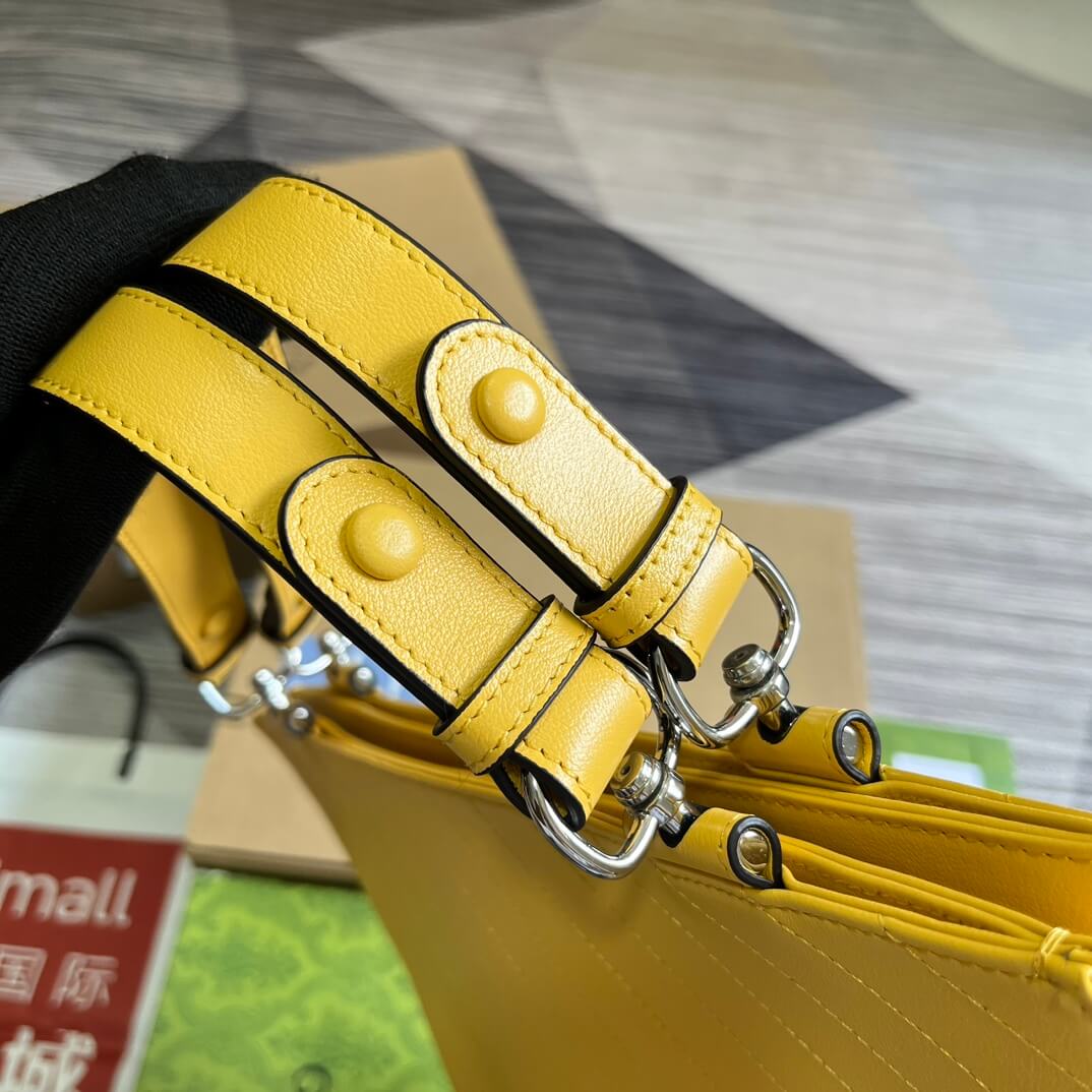 gc751516 blondie handbag 34 5cm yellow cowhide real leather