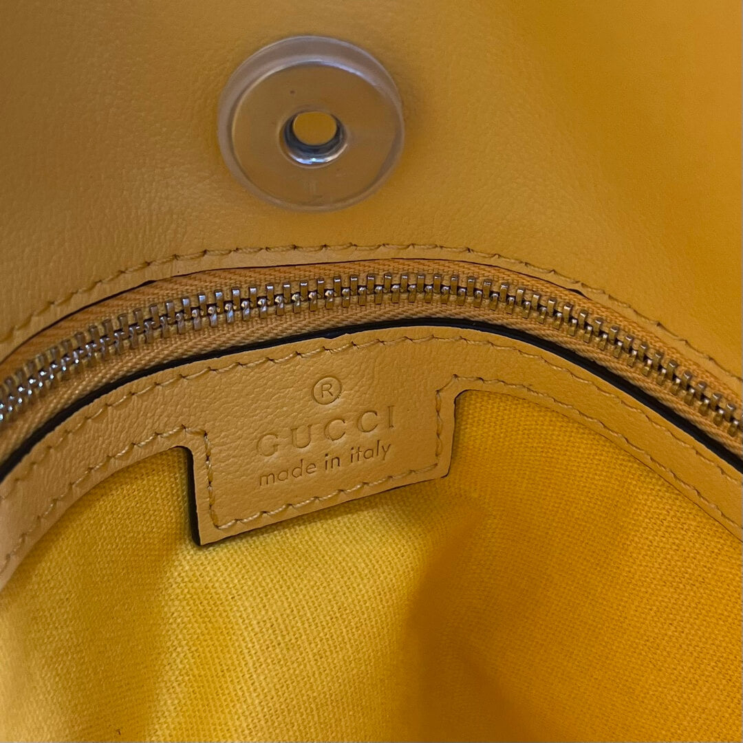 gc751516 blondie handbag 34 5cm yellow cowhide real leather