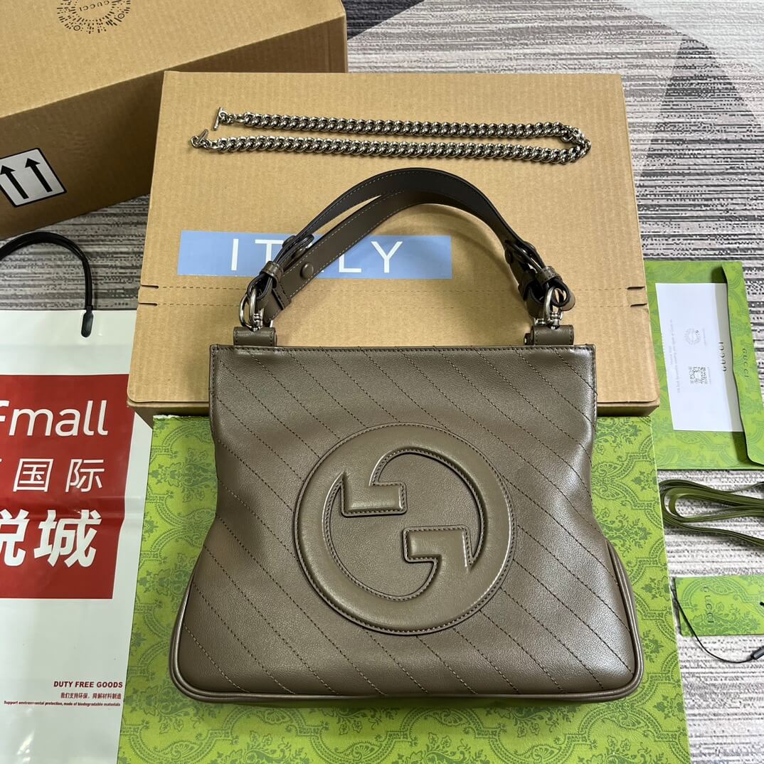 gc751518 blondie handbag 24cm grey leather free shipping