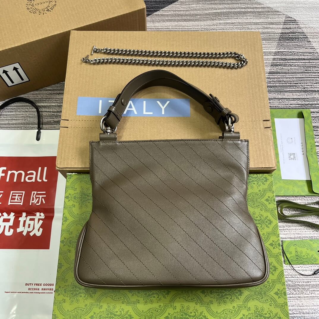 gc751518 blondie handbag 24cm grey leather free shipping