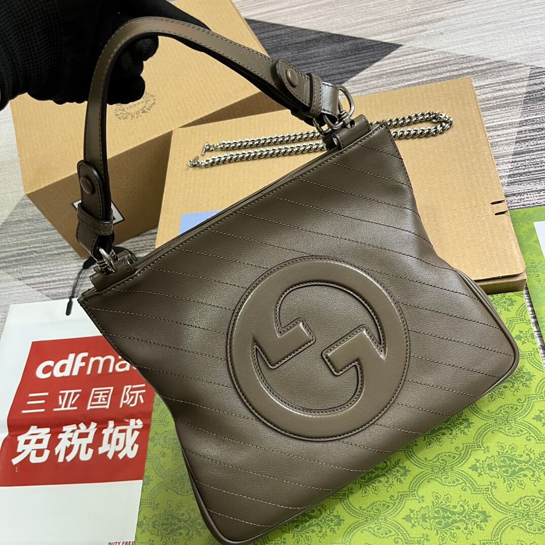 gc751518 blondie handbag 24cm grey leather free shipping