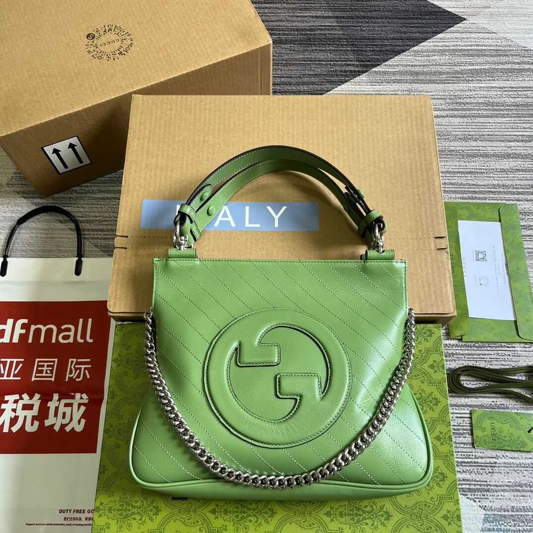 gc751518 blondie handbag 24cm light green leather free shipping