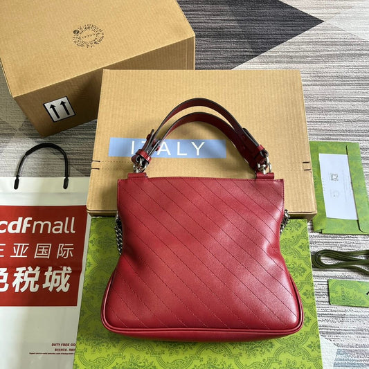 gc751518 blondie handbag 24cm red leather free shipping