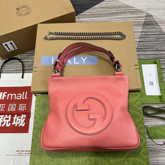 gc751518 blondie handbag 24cm rose pink leather free shipping