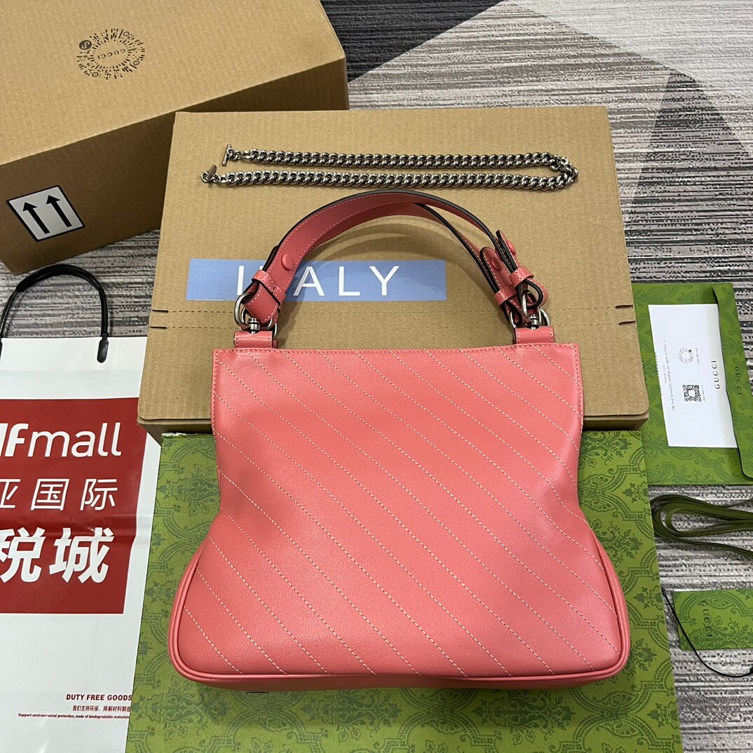gc751518 blondie handbag 24cm rose pink leather free shipping