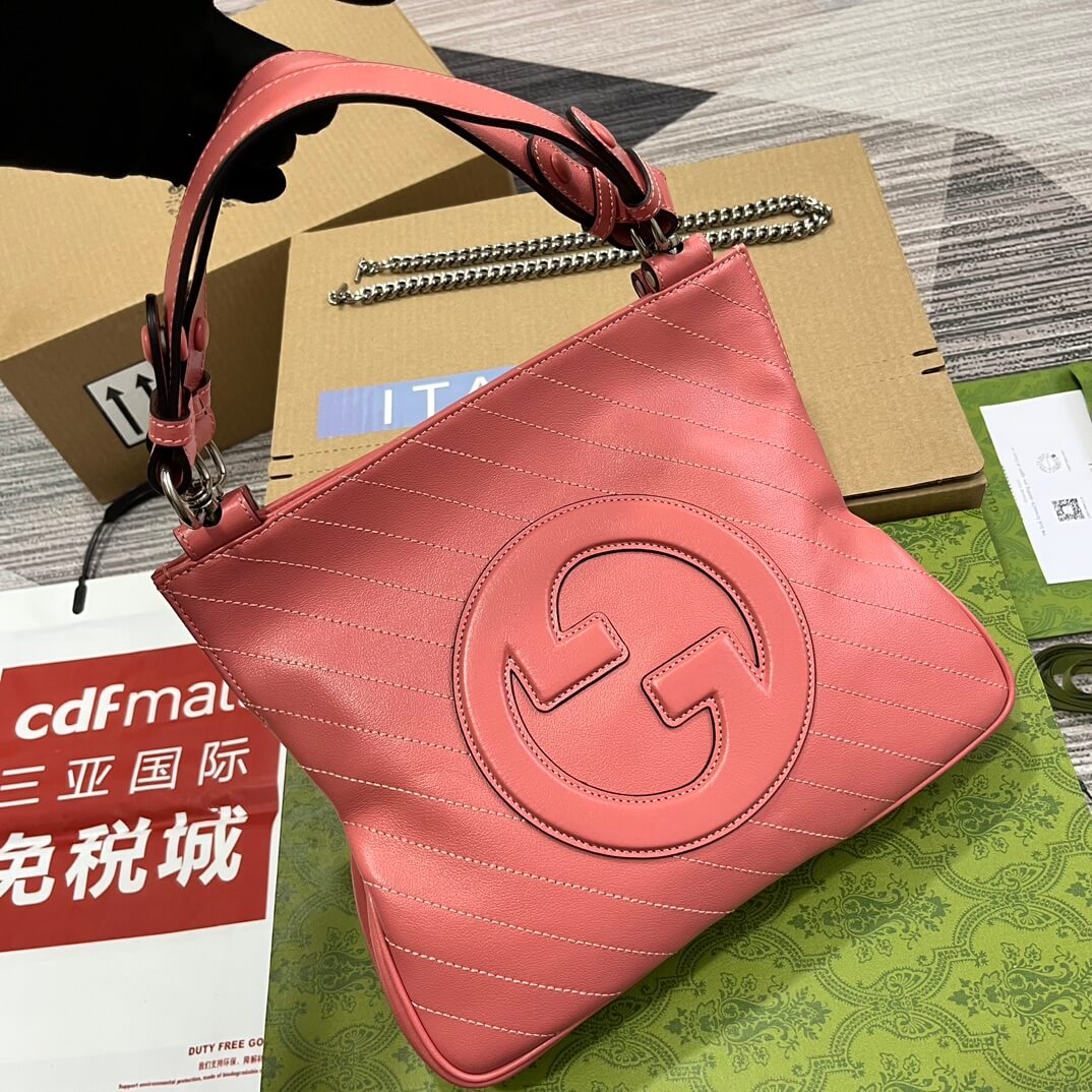 gc751518 blondie handbag 24cm rose pink leather free shipping