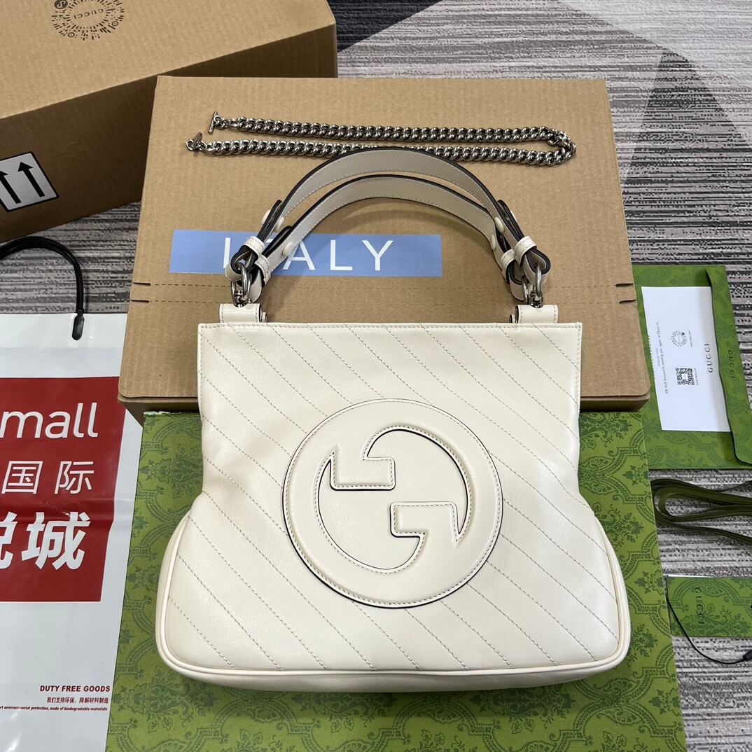 gc751518 blondie handbag 24cm white leather free shipping