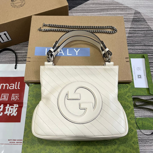 gc751518 blondie handbag 24cm white leather free shipping