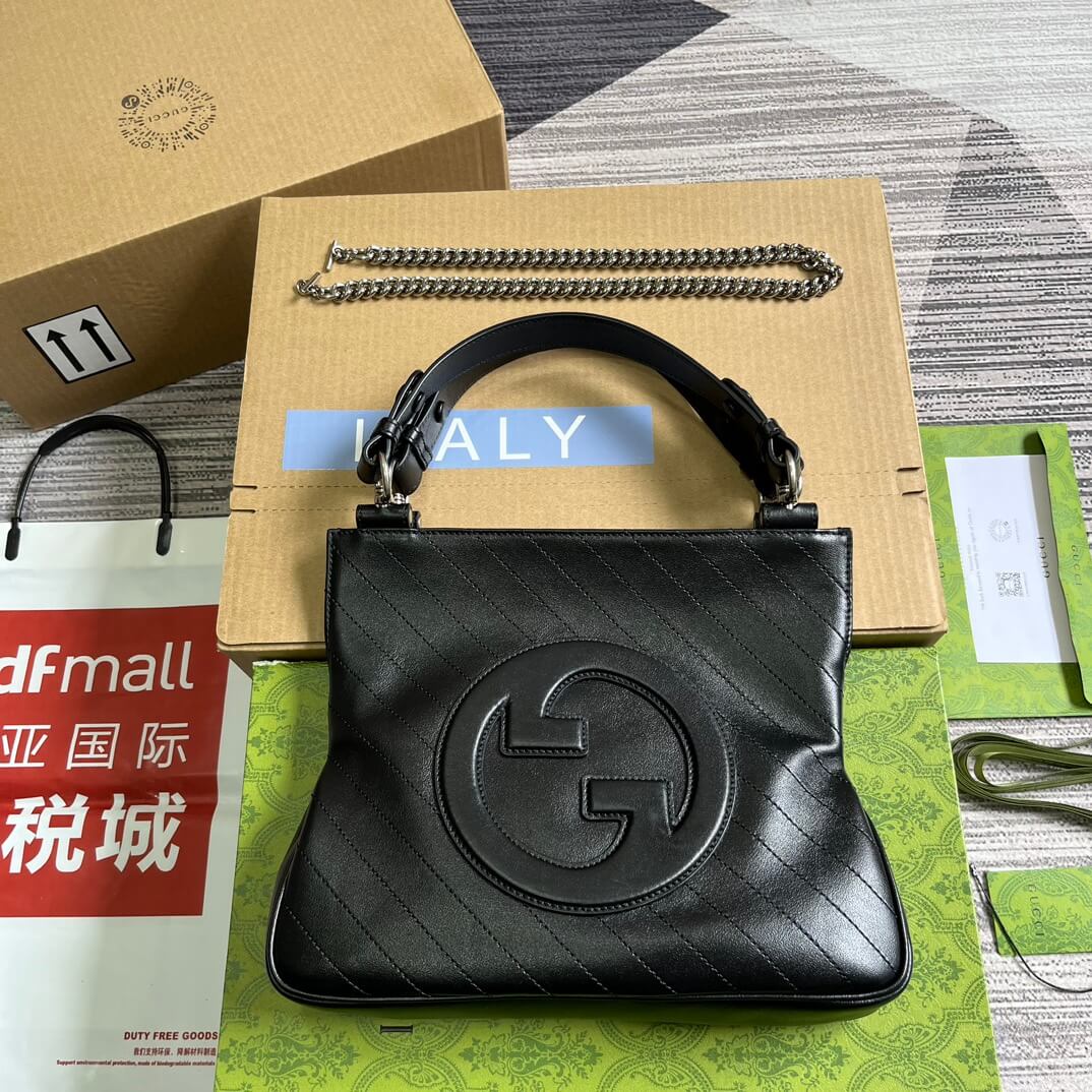 gc751518 blondie handbag 24cmblack leather free shipping