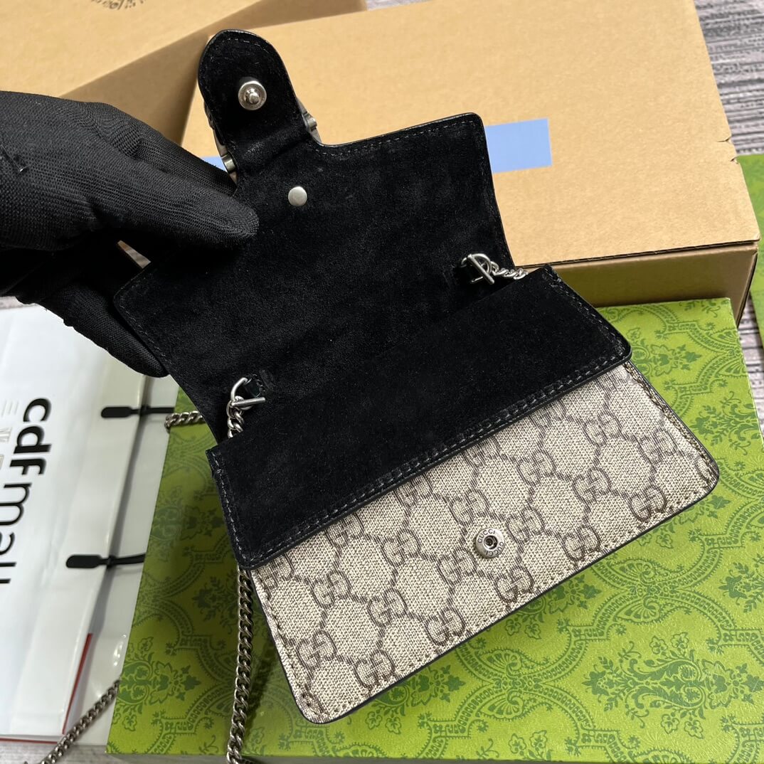 gc752029 dionysus handbag supreme 18cm black pvc free shipping