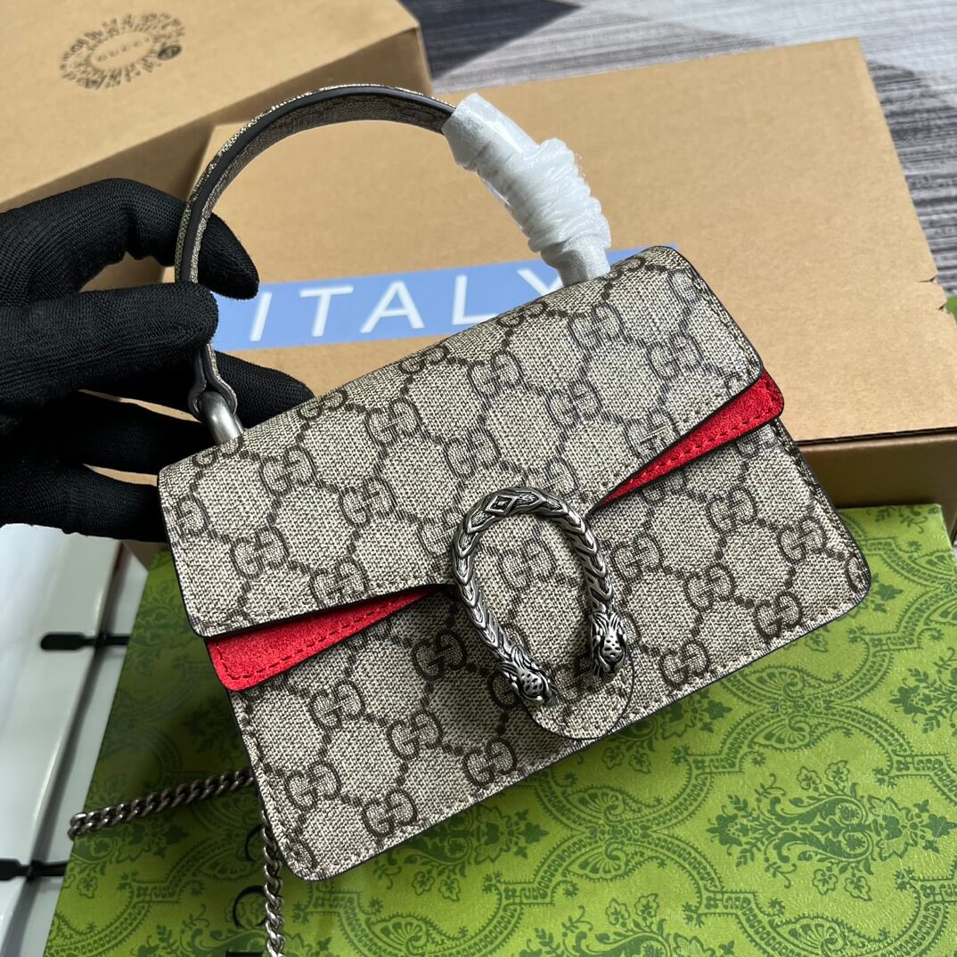gc752029 dionysus handbag supreme 18cm red pvcfree shipping
