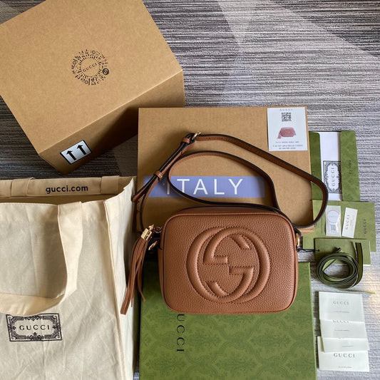 gg 308364 cross body bags 22cm brown free shipping shoulder bag