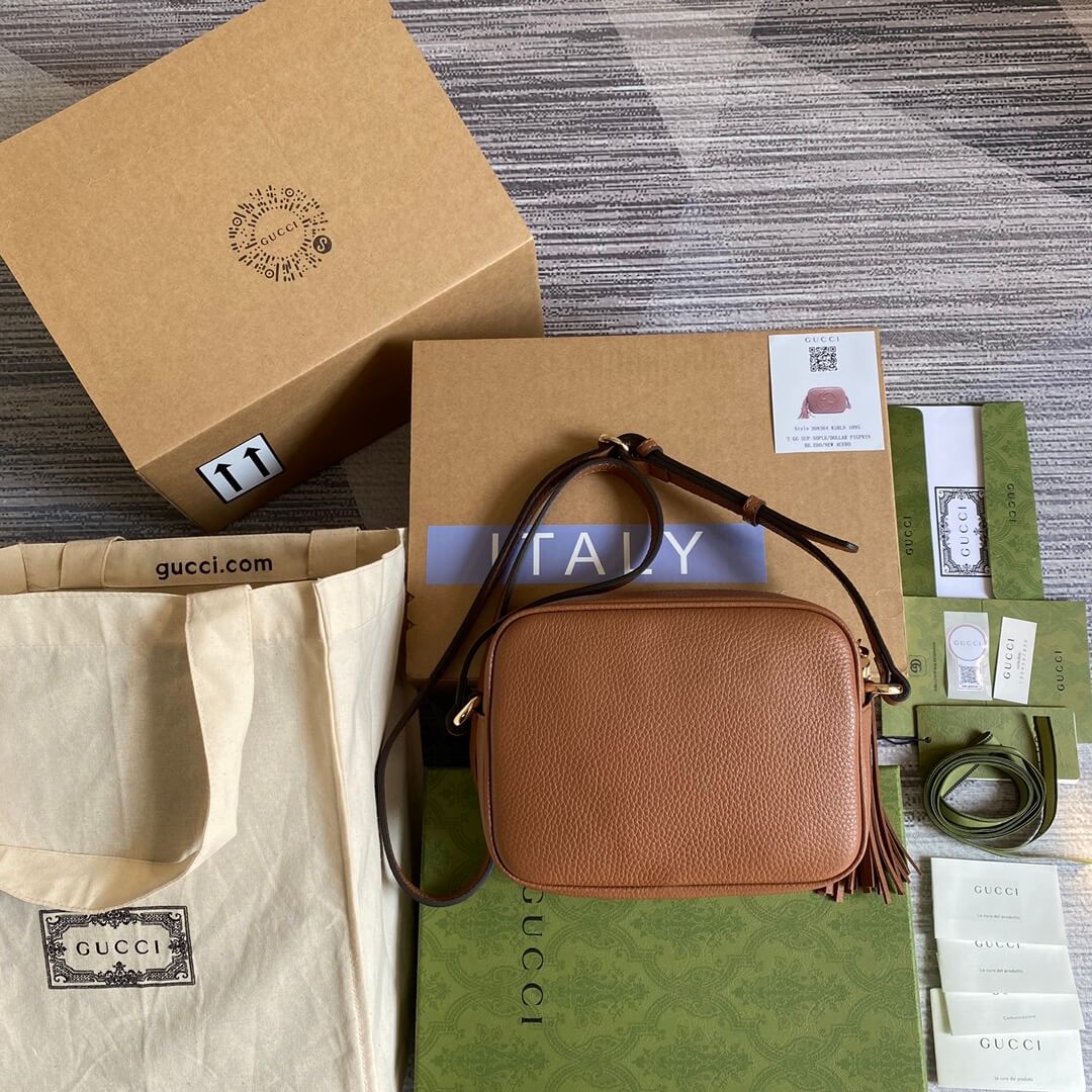 gg 308364 cross body bags 22cm brown free shipping shoulder bag