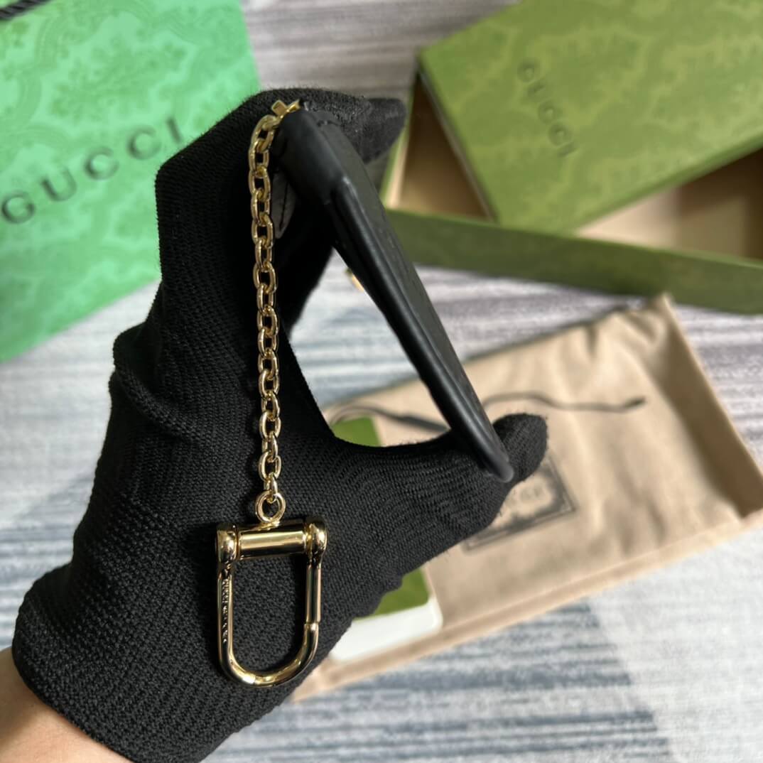 gg 447964 marmont wallet 12cm black cowhide