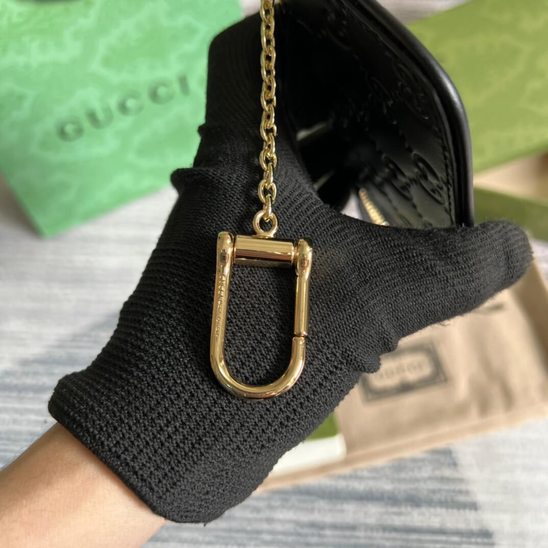 gg 447964 marmont wallet 12cm black cowhide