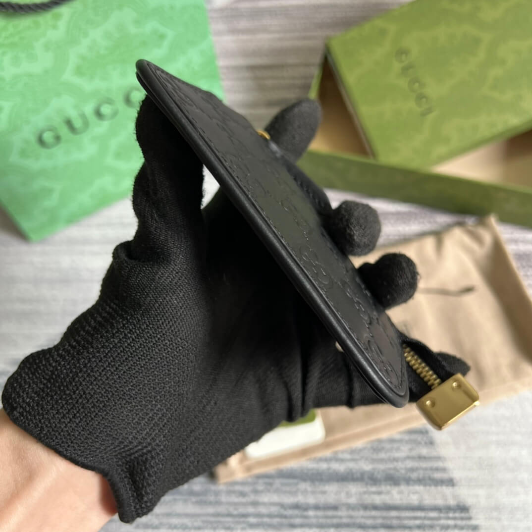 gg 447964 marmont wallet 12cm black cowhide