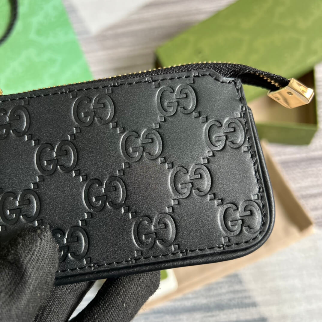 gg 447964 marmont wallet 12cm black cowhide