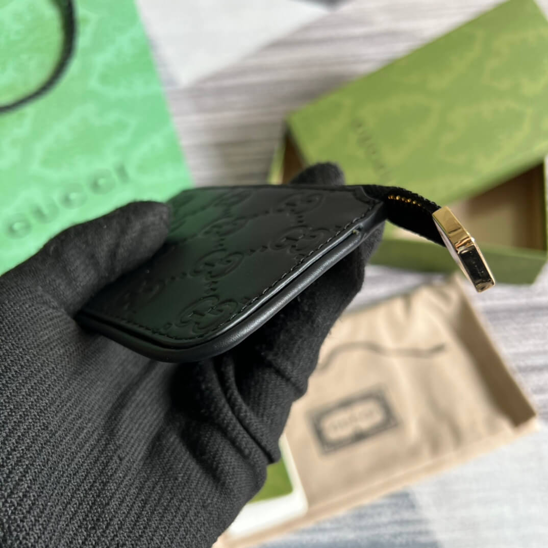 gg 447964 marmont wallet 12cm black cowhide