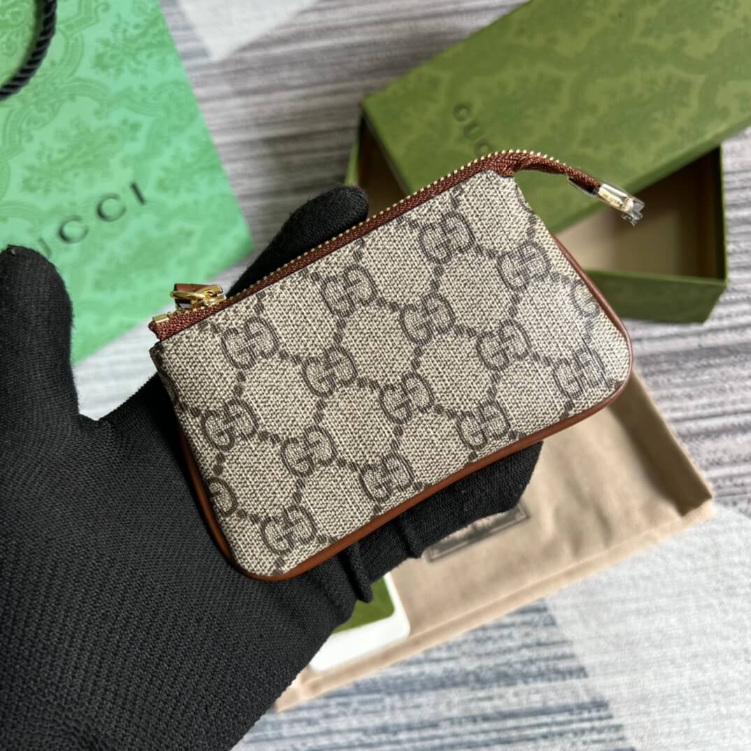 gg 447964 marmont wallet 12cm brown pvc