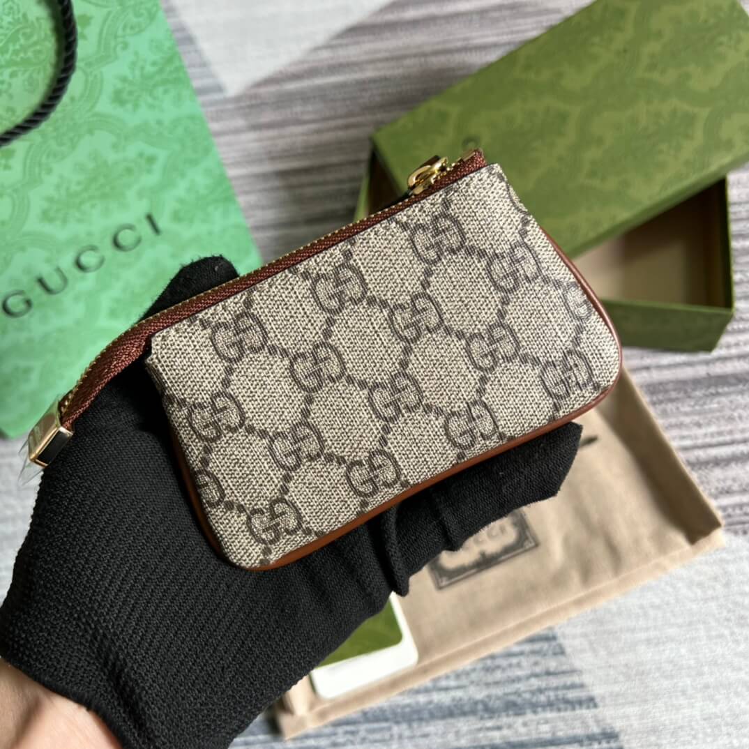 gg 447964 marmont wallet 12cm brown pvc