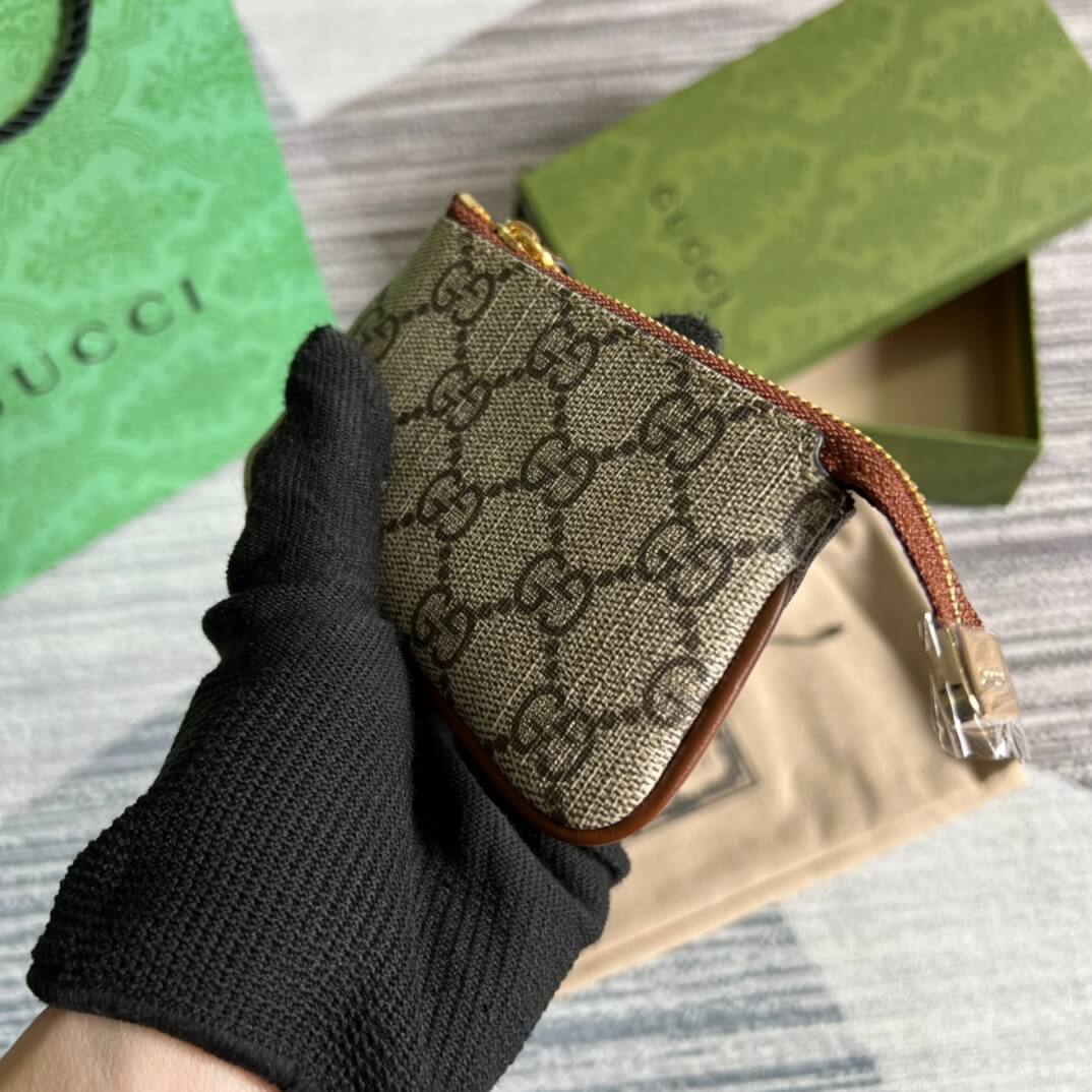gg 447964 marmont wallet 12cm brown pvc