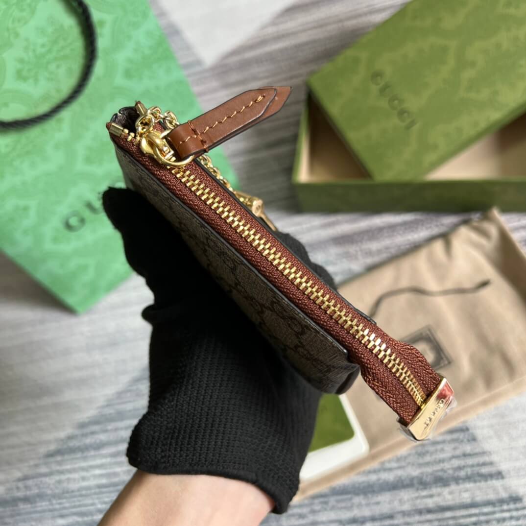 gg 447964 marmont wallet 12cm brown pvc
