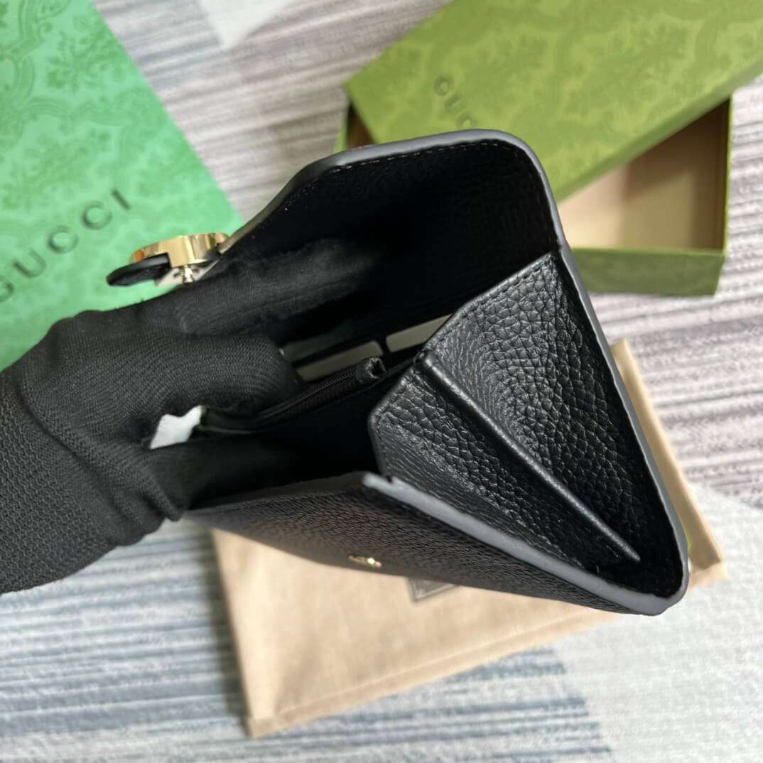 gg 615524 marmont black 19 5cm cowhide real leather